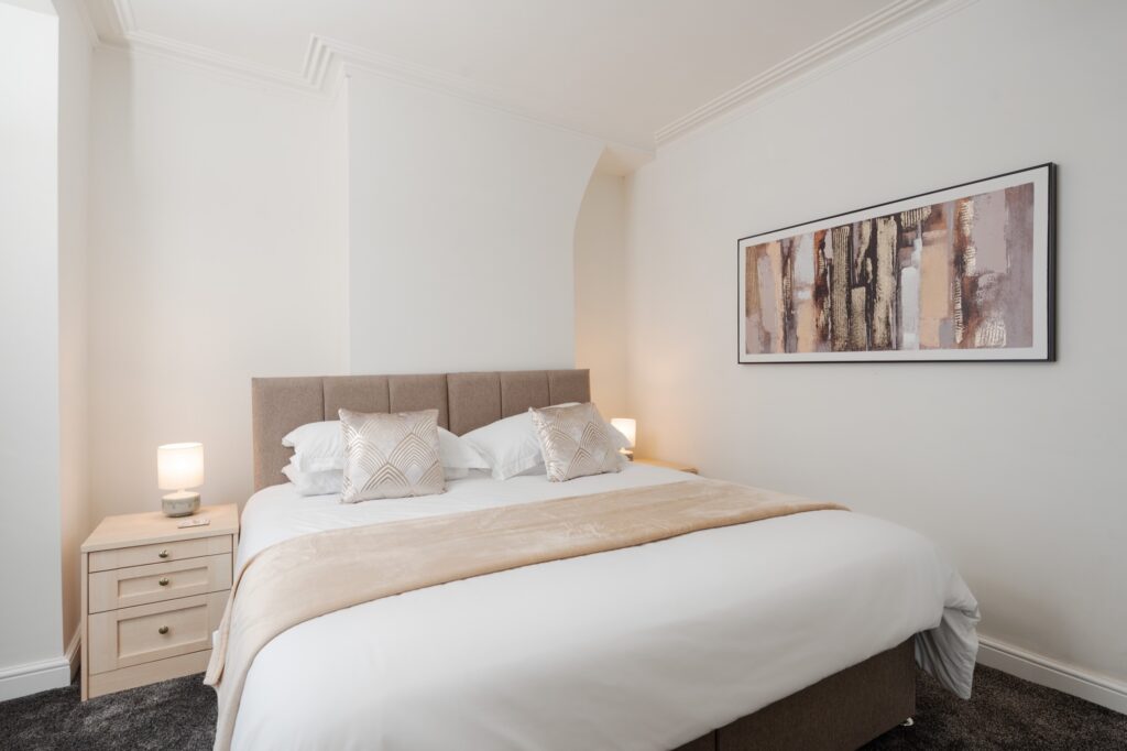 Main bedroom at Atlantean Properties 3-bed serviced accommodation in Bootle