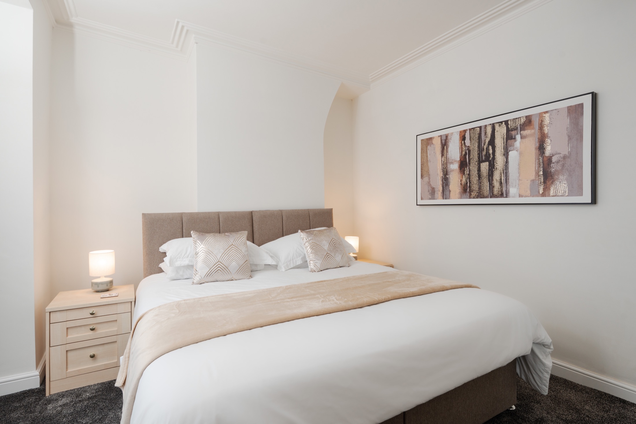 Main bedroom at Atlantean Properties 3-bed serviced accommodation in Bootle