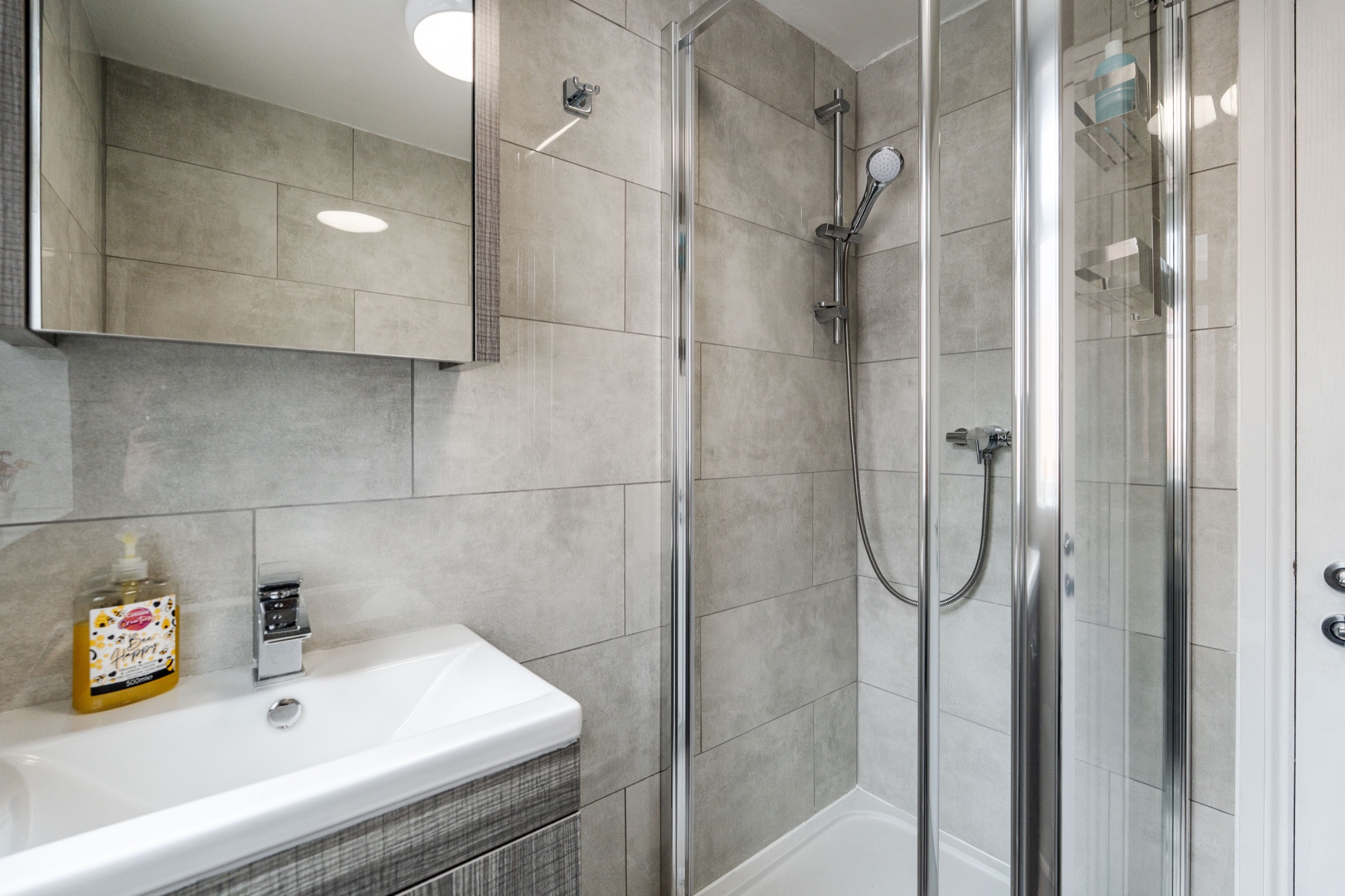 Shower room at Atlantean Properties 3-bed serviced accommodation in Bootle