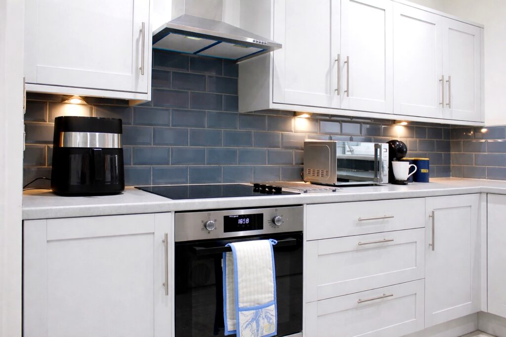 Kitchen at Atlantean Properties 4-bed serviced accommodation in Bootle