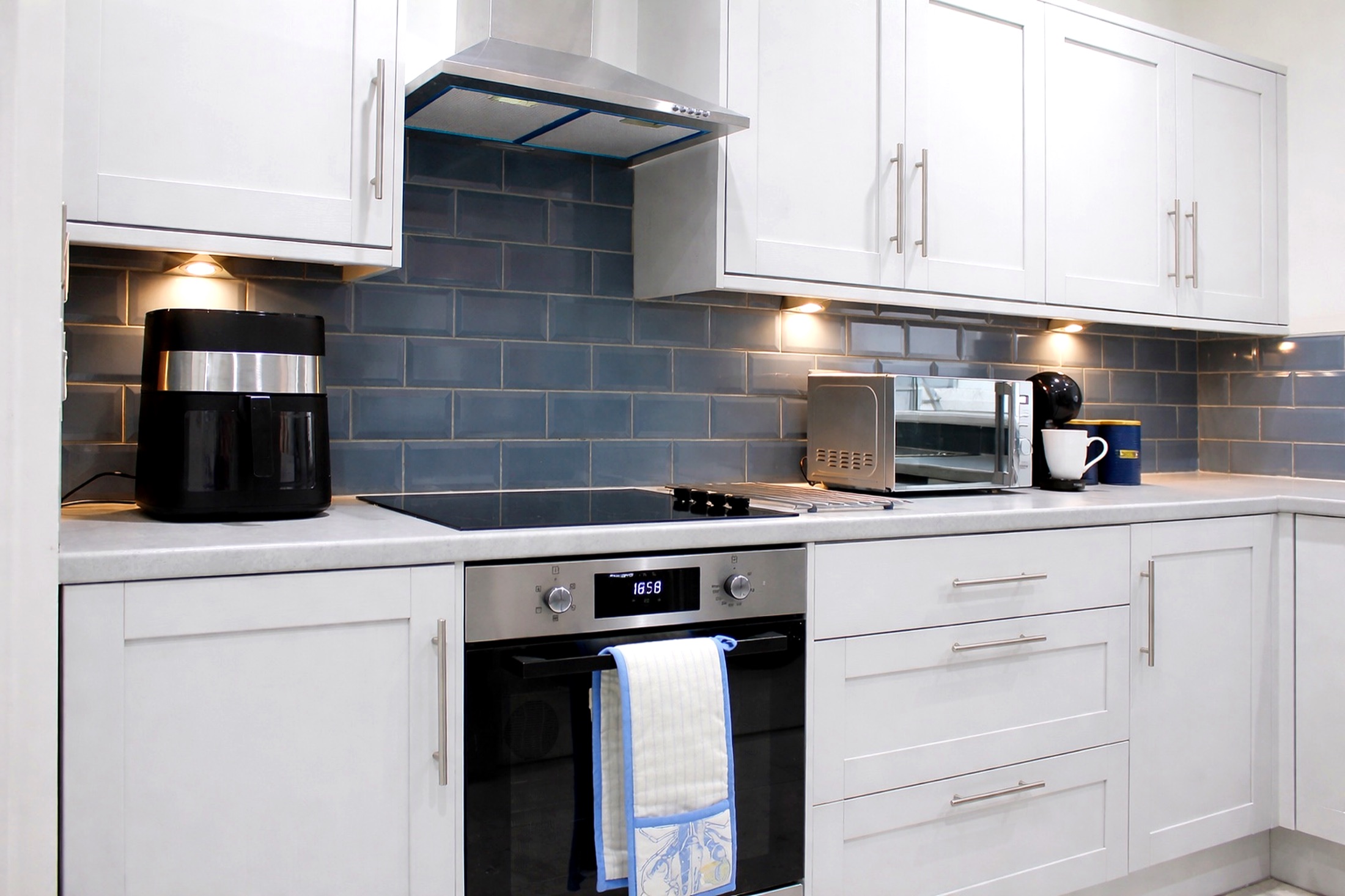 Kitchen at Atlantean Properties 4-bed serviced accommodation in Bootle