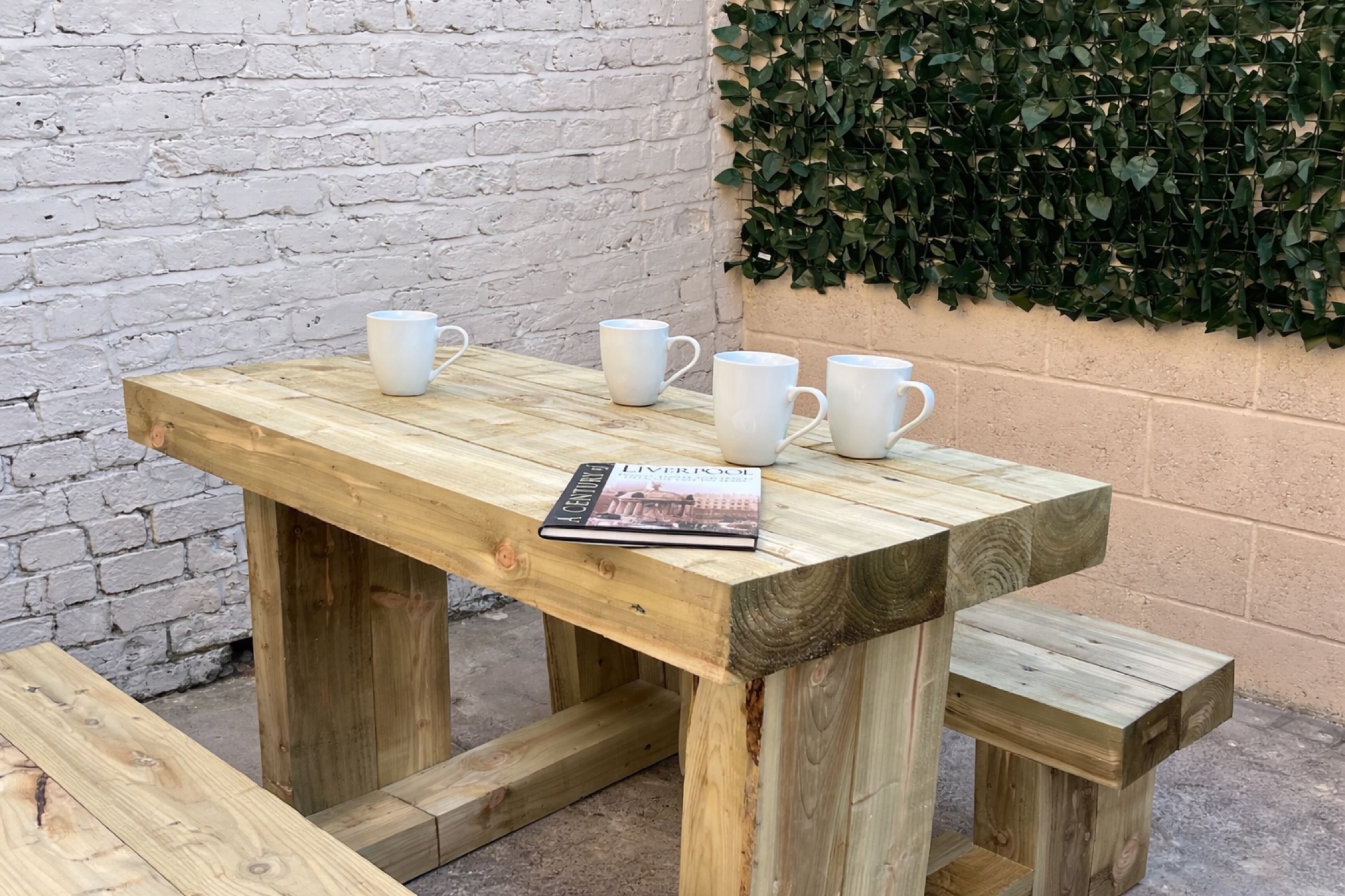 Outdoor terrace at Atlantean Properties 4-bed serviced accommodation in Bootle